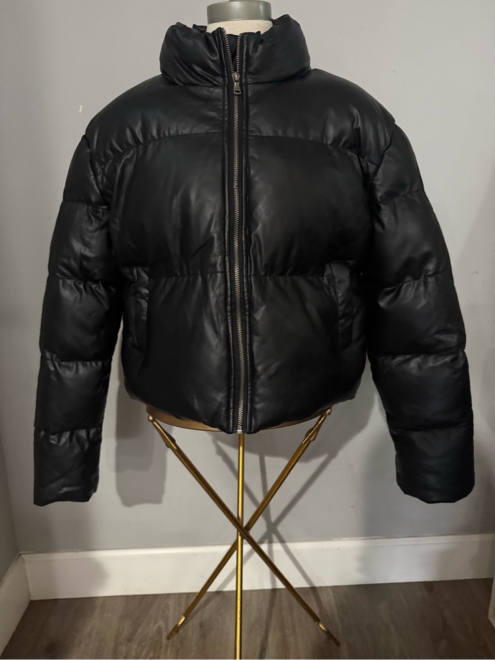 Double Zero Black Quilted Puffer Jacket